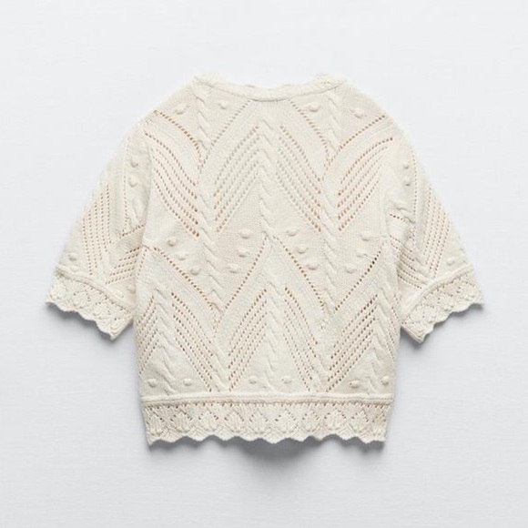 Zara Women's Cream Sweater Cardigan Small - Picture 3 of 6